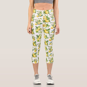 Leggings Capri Motif citron, Fleurs de citron, Feuilles, Citrus