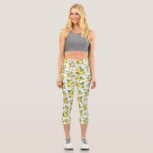 Leggings Capri Motif citron, Fleurs de citron, Feuilles, Citrus (Recto)