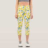 Leggings Capri Motif citron jaune aquarelle (Recto)