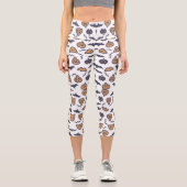 Leggings Capri Motif Citrouille d'Halloween effrayant (Recto)