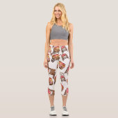 Leggings Capri Motif Citrouille rose rustique (Recto)