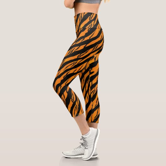 Leggings Capri Motif classique des rayures de tigre (Gauche)