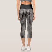 Leggings Capri Motif classique Pepita Houndstooth noir et gris (Verso)