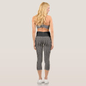 Leggings Capri Motif classique Pepita Houndstooth noir et gris (Verso)