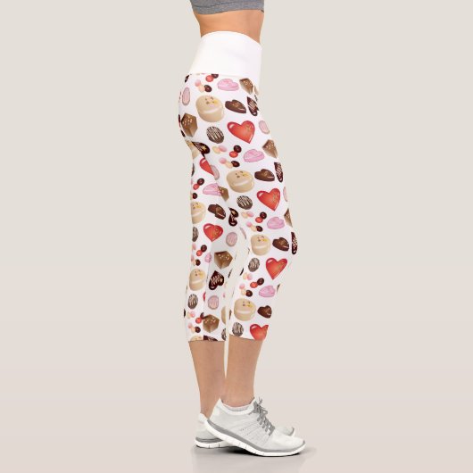 Leggings Capri Motif Coeur de chocolat moderne (Droite)