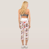 Leggings Capri Motif Coeur de chocolat moderne (Verso)