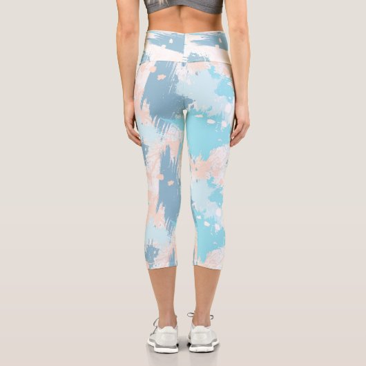 Leggings Capri Motif coloré à l'aquarelle (Verso)