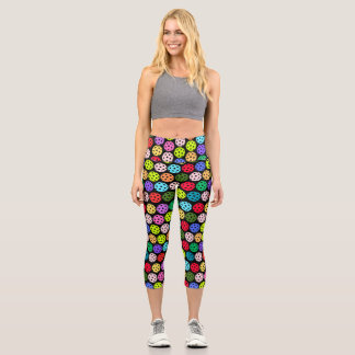 Leggings Capri Motif coloré de Pickleball