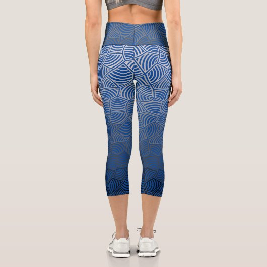 Leggings Capri Motif coque.04.w Bleu BG (Verso)