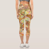 Leggings Capri Motif Cute Cupcake, Motif Arrière - plan Cupcake (Verso)