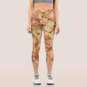 Leggings Capri Motif Cute Cupcake, Motif Arrière - plan Cupcake (Recto)