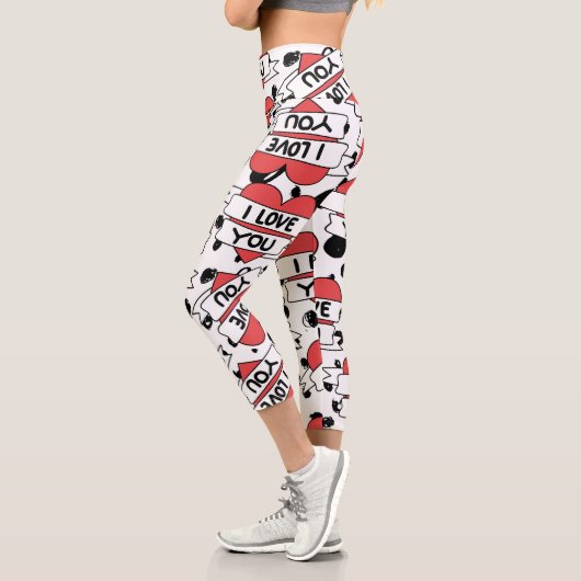 Leggings Capri Motif d'amour (Gauche)