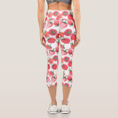 Leggings Capri Motif d'aquarelle aux fraises rouges juteuses (Verso)