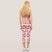 Leggings Capri Motif d'aquarelle aux fraises rouges juteuses (Verso)
