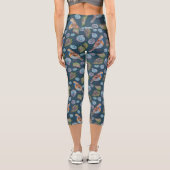Leggings Capri Motif d'aquarelle Blue Birds (Verso)