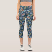 Leggings Capri Motif d'aquarelle Blue Birds (Recto)