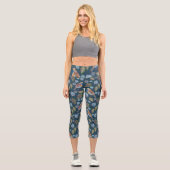 Leggings Capri Motif d'aquarelle Blue Birds (Recto)