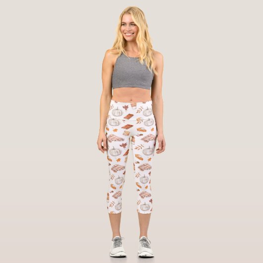 Leggings Capri Motif d'aquarelle confortable Autumn Essentials (Recto)