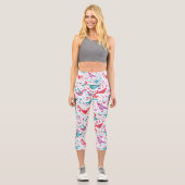 Leggings Capri Motif d'aquarelle d'oiseaux (Recto)