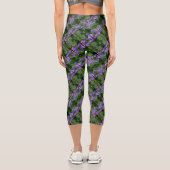 Leggings Capri Motif d'art Abstrait de l'Iris violet (Verso)
