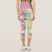 Leggings Capri Motif d'art bleu turquoise bleu rose (Verso)