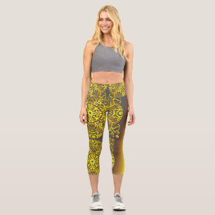 Leggings Capri motif d'art géométrique abstrait