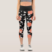 Leggings Capri Motif d'art Koi de style japonais (Recto)
