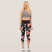 Leggings Capri Motif d'art Koi de style japonais (Recto)