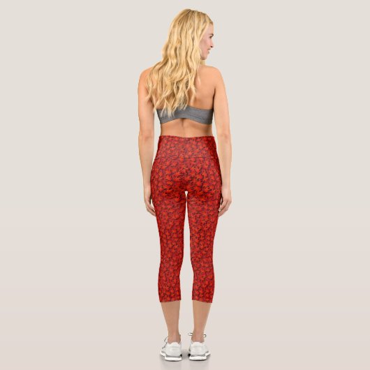 Leggings Capri Motif d'art naturel Feuille chêne (Verso)