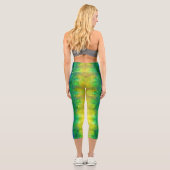 Leggings Capri Motif d'art Rainbow Pixel Abstrait tendance (Verso)