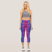 Leggings Capri Motif d'art Rainbow Pixel Abstrait tendance (Recto)