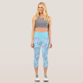 Leggings Capri Motif de baleine bleue (Recto)