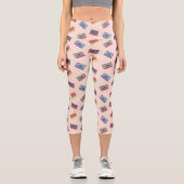 Leggings Capri Motif de bande audio Retro Neon (Recto)