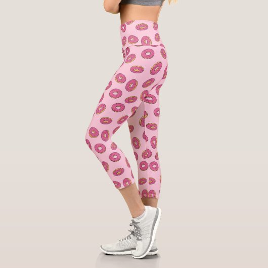 Leggings Capri Motif de beigne rose (Gauche)