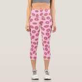 Leggings Capri Motif de beigne rose (Recto)