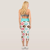 Leggings Capri Motif de beignets mignons et assortés (Verso)