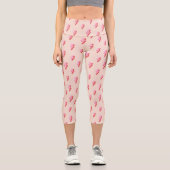 Leggings Capri Motif de boulon de foudre rose (Recto)