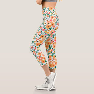 Leggings Capri Motif de Bouquet de jardin coloré