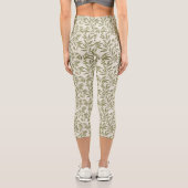 Leggings Capri Motif de branche d'olive minimal (Verso)