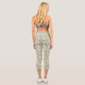 Leggings Capri Motif de branche d'olive minimal (Verso)