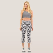 Leggings Capri Motif de brosse à pinceau noir (Recto)