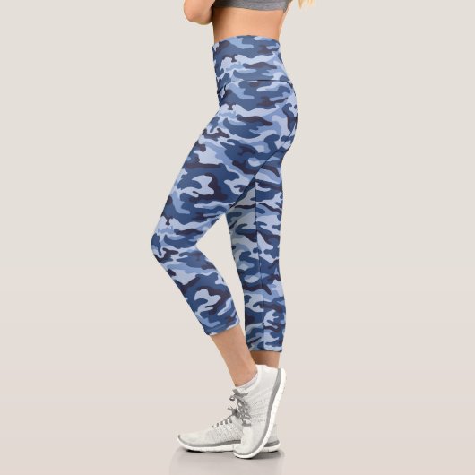 Leggings Capri Motif de camouflage bleu foncé (Gauche)