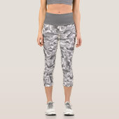 Leggings Capri Motif de camouflage gris clair branché (Recto)