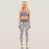 Leggings Capri Motif de camouflage gris clair branché (Recto)