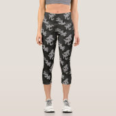 Leggings Capri Motif de camouflage noir (Recto)