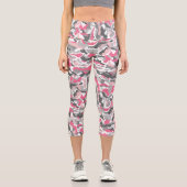 Leggings Capri Motif de camouflage rose branché (Recto)