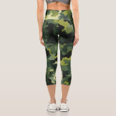 Leggings Capri Motif de camouflage vert (Verso)