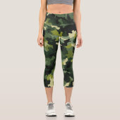 Leggings Capri Motif de camouflage vert (Recto)