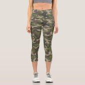 Leggings Capri Motif de camouflage vert (Recto)