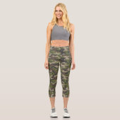 Leggings Capri Motif de camouflage vert (Recto)